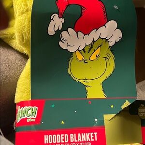 Grinch Hooded Blanket with Santa Hat